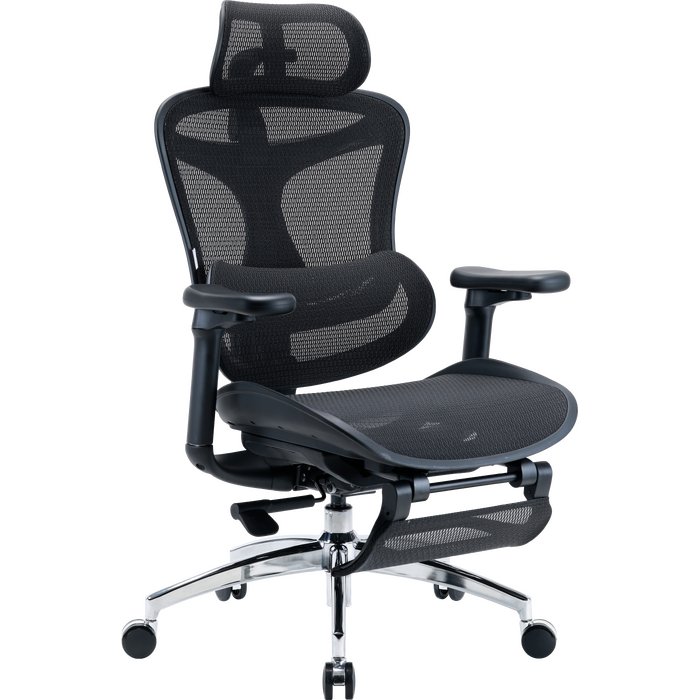 Крісло офісне з підставкою для ніг Sihoo DORO C300L Mesh Black with footrest