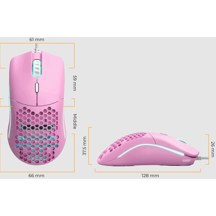 Ігрова бездротова миша Glorious Model O Wireless, сенсор BAMF, 2.4GHz, вага 69г, PTFE-ніжки