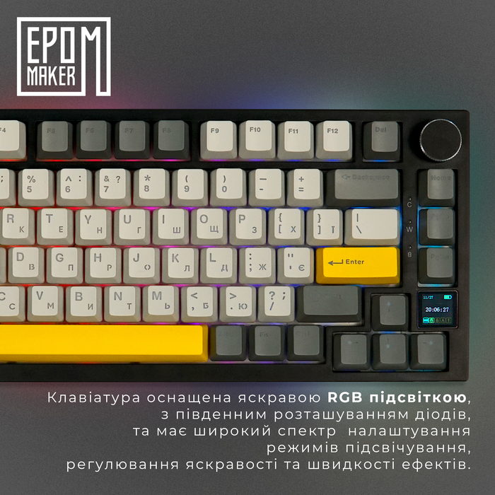 Клавіатура механічна бездротова EPOMAKER AK820 Pro Gift Switch Black (AK820-PRO-B-G)