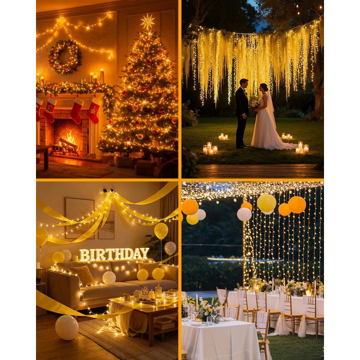 Світлодіодна гірлянда Kinamy для вулиці на батарейках, 20м (2x10м), 100 LED, акумулятор 3600mAh, перезарядна