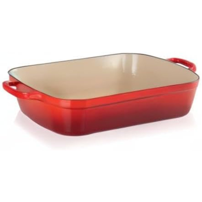Сковорода Le Creuset Signature з чавуну, прямокутна, 4.9 л, для всіх типів плит, включаючи індукцію, (Червоний, 37 см)