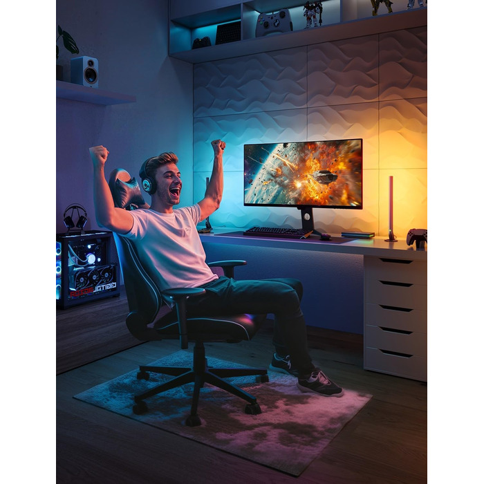 Комплект Govee HDMI 2.1 Sync Box 2 з LED-підсвіткою та Lightbar, AI синхронізація, підтримка 8K@60Hz, 4K@144Hz, VRR, ALLM, Matter та Alexa, підсвітка для моніторів 27-34 дюйми