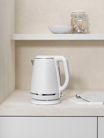 Електрочайник Cuisinart 1,5 л, 3000 Вт, білий, нержавіюча сталь, матова поверхня, швидкий нагрів, бездротовий, для кухні, набір з тостером