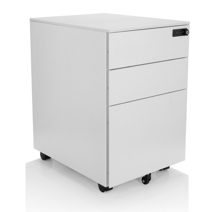 Контейнер на колесах COLOR OS I, метал, білий з кодовим замком, hjh OFFICE