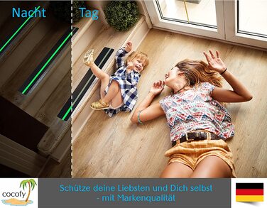 Антиковзні стрічки cocofy для сходів, зовнішні та внутрішні, 10 шт (61×10 см), світловідбивні, чорні, міцний протиковзкий захист поверхні для сходинок