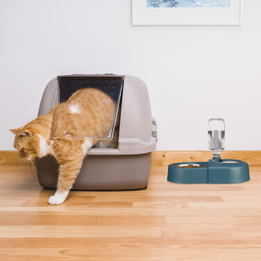 Автоматична годівниця для котів Relaxdays Blue з диспенсером для води