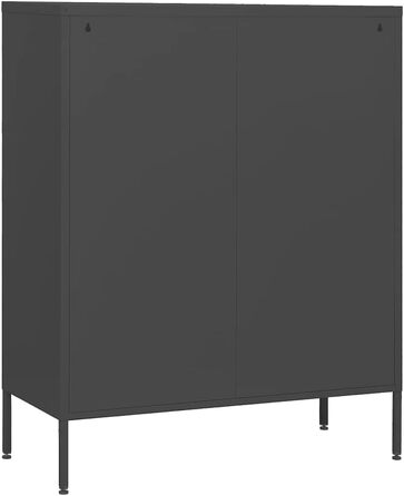 Комод з 4 шухлядами Sideboard, багатоцільова шафа-тумба зі сталі, антрацит, 80x35x101.5 см