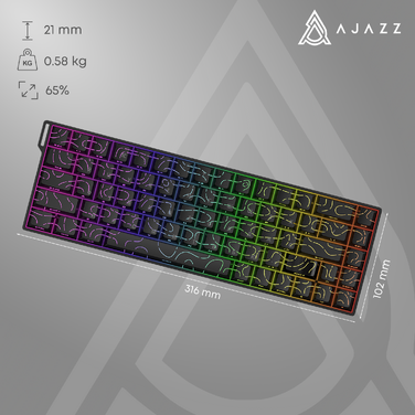Ігрова магнітна клавіатура Ajazz AK680 V2 Ice Island Magnetic Switch (AK680-V2-I-GB)