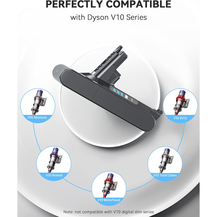 Акумулятор Morpilot V7 8000mAh для пилососа Dyson V7 SV11 Animal, Motorhead, Pro, Trigger, Fluffy + 3 фільтри