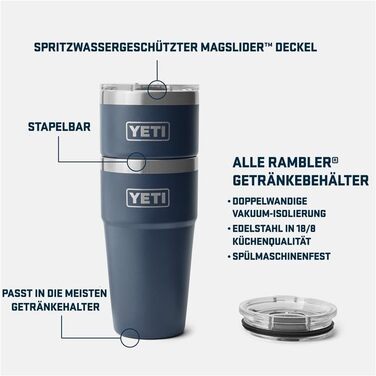 Термос YETI Rambler з кришкою MagSlider, чорний, 20oz (591ml)