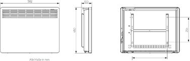 Електричний конвектор AEG WKL 1505, 1500 Вт, енергоощадний, для 20 м², LCD-дисплей, таймер, білий, металевий корпус