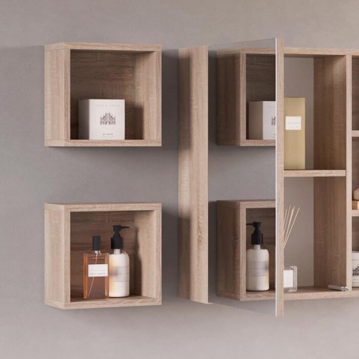 Настінна полиця Vicco Senyo, комплект 2 шт, дуб сонома, 25x25 см