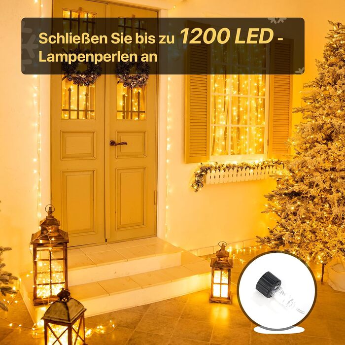 Світлодіодна гірлянда-завіса MAGGIFT Eisregen (5м, 200 LED) для вулиці та дому, водонепроникна IP44, з пультом, таймером та 8 режимами освітлення