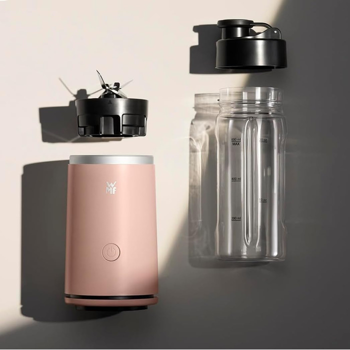 Блендер портативний WMF Mix & Go Touch Smoothie Maker 500 Вт, пляшка для смузі, нержавіюча сталь, рожевий (Pearl Blush)