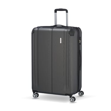 Валіза Travelite City L, 77 см, розширювана, об'єм 113-124 л, колір антрацит (сірий)