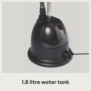Вертикальний відпарювач Steamery Cumulus 1750W для дому, з вішалкою, захисною рукавичкою, 60 хвилин безперервного пару, видалення складок, чорний