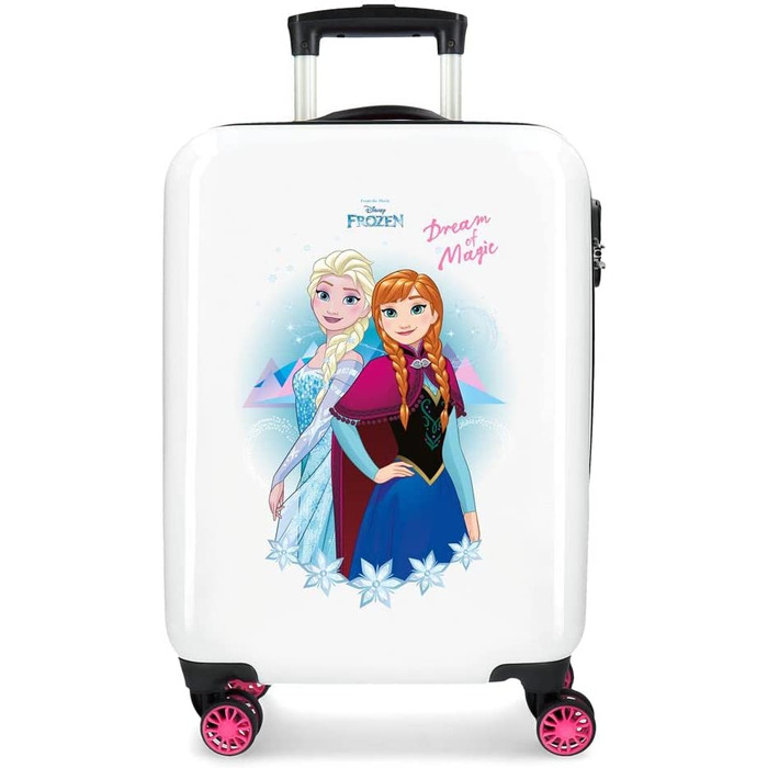 Дитяча валіза Disney Frozen, жорсткий ABS корпус, 37x55x20 см, 32 л, з кодовим замком, 4 подвійні колеса, ручна поклажа, багатобарвна