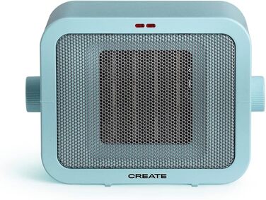 Керамічний обігрівач CREATE/WARM BOX, синій, 1500 Вт, портативний, регульований термостат, 2 режими потужності, PTC-нагрів, захист від перегріву