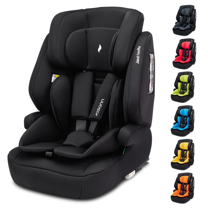 Дитяче автокрісло Osann Jazzi Isofix, з 1 року, i-Size, регульоване, чорне, для зросту 76-150 см