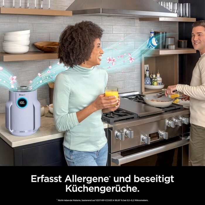 Повітряний фільтр Shark NeverChange HP150EU: для кімнат до 60 м², HEPA-фільтр на 5 років, 99,97% від алергенів, авто-режим, тиха робота, LED-дисплей, білий