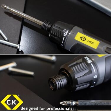Акумуляторний шуруповерт C.K Tools T4930 3.6V USB-C з бітами PZ2/SL4 - потужний, електричний шурупокрут для електриків