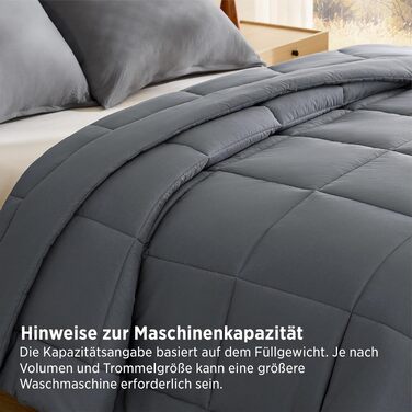 Всесезонна ковдра BEDSURE 240x220 см, стібана ковдра Oeko-TEX, сіра, середньої щільності