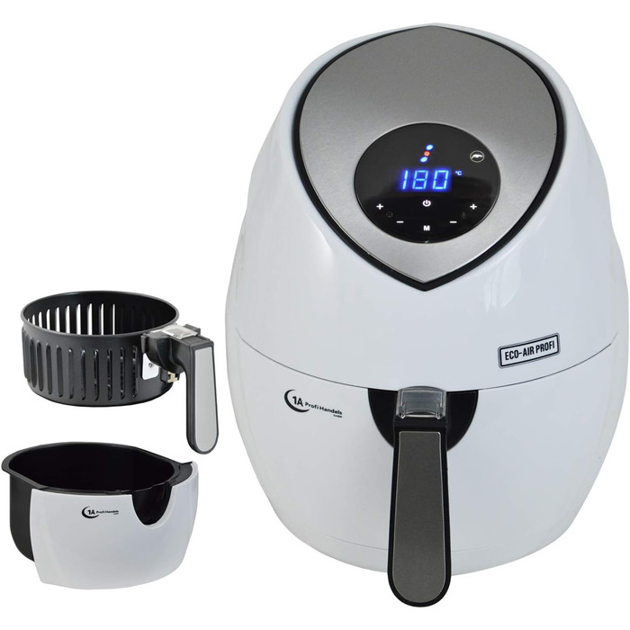 Цифрова аерофритюрниця без олії Eco-Air-Profi DC-1400W-1, біла, сенсорна панель керування