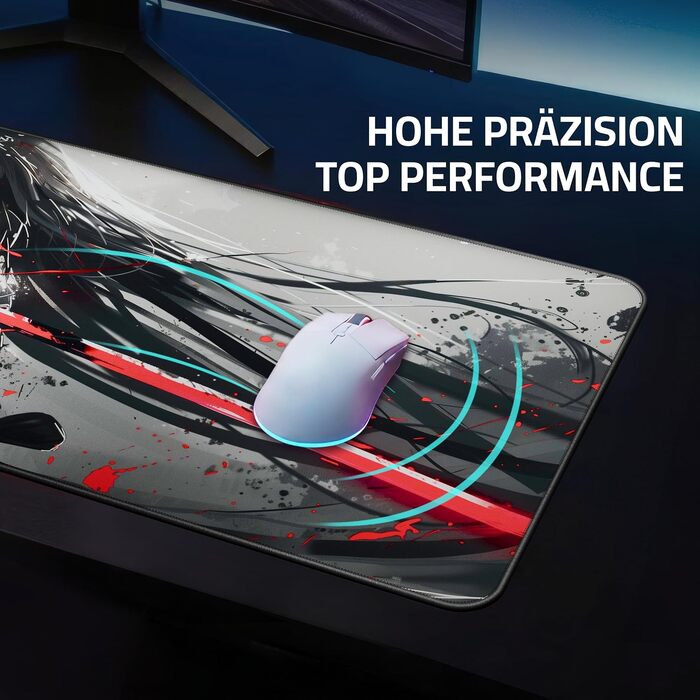 Ігровий килимок для миші XXL Anime Onyx Valkyrie, 900x400 мм, водовідштовхуючий з прошитими краями