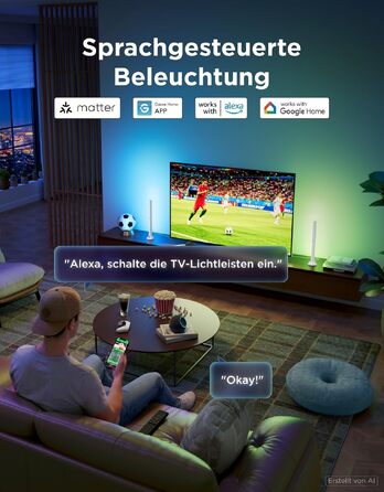Розумна підсвітка для телевізора Govee RGBWIC TV Light Bars, WiFi LED-стрічка для ТВ від 45 до 70 дюймів