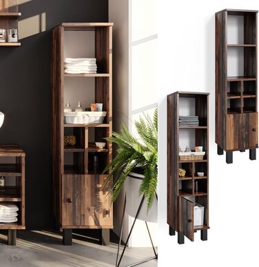 Висока шафа Vicco Fynn, дуб рустикальний, 30x130,6 см, з малою дверцятами