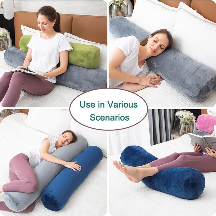Подушка для сну на все тіло AS AWESLING з ефектом пам'яті (Memory Foam), 120 x 20 см, бордовий колір, з чохлом