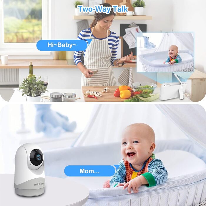 Відеоняня HelloBaby HB6250 з камерою та аудіо, 5