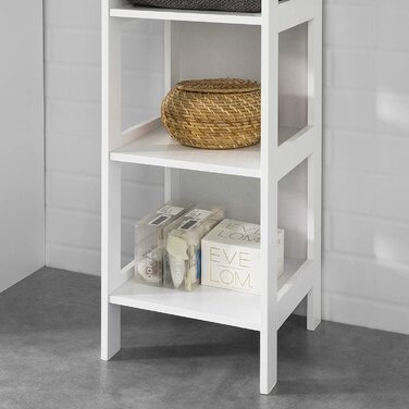 Полка для ванної кімнати SoBuy BZR14-W з 5 полицями, 30x139x30 см, білий колір