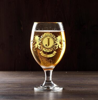 CROWNLY CRYSTAL Персоналізований пивний келих із гравіюванням для чоловіків – подарунок на день народження, весілля, адвент-календар, ювілей