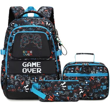 Шкільний рюкзак для підлітків та хлопчиків Gamer Set: рюкзак, ланч-бокс та пенал, стильний набір для початкової та середньої школи