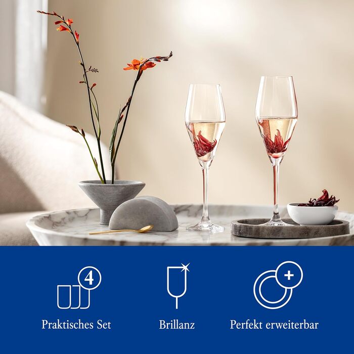 Villeroy & Boch La Divina: Набір з 4 келихів для віскі та джину, 250 мл, кришталь, придатні для миття в посудомийній машині
