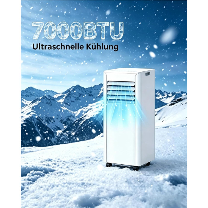 Мобільний кондиціонер Electactic 9000 BTU 3-в-1: з відведенням повітря, вентилятором та осушувачем, з пультом та таймером 24 год (Перлинно-білий)