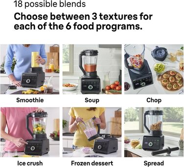 Блендер Braun PowerBlend 9 JB9040BK чорний, 1600 Вт, 2л, 18 програм, 10 швидкостей, професійний