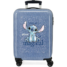 Дитяча валіза Joumma Bags Disney Stitch 'You Are Magical', кабінний чемодан з ABS, синій, із боковим кодовим замком, для подорожей і школи