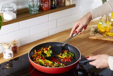 Набір антипригарних сковорідок Lagostina Cucina Mediterranea, легований алюміній, пластик, чорний та червоний, 21/24/28 см