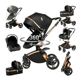 Дитяча коляска 3 в 1 Magic ZC 906 Black, Комбінована, з поворотними колесами, з аксесуарами, складана