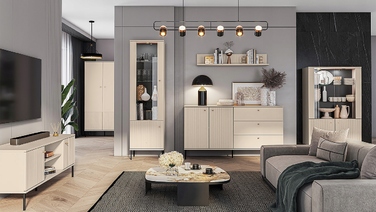 Туалетний столик ML Meble, відтінки бежевого, матовий, 92 x 78 x 40 см