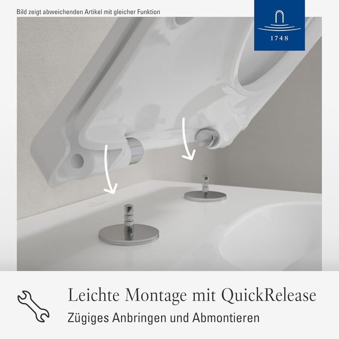 Сидіння для унітаза Villeroy & Boch Architectura D-подібне, білий глянцевий (Alpin), з мікроліфтом (SoftClose), знімне, термопласт (Duroplast), арт. 98M9C101