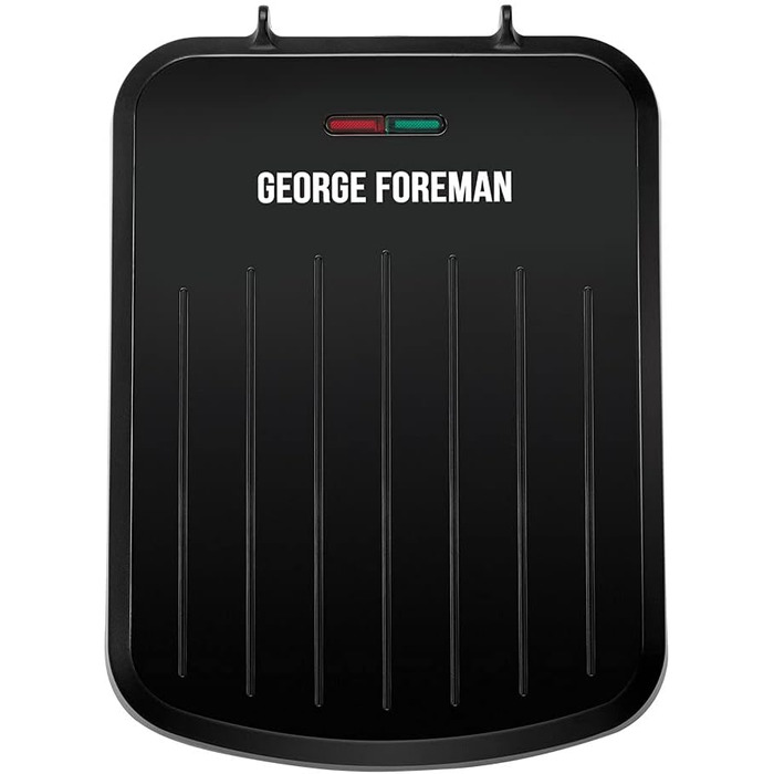 Електричний гриль George Foreman 25800, багатофункціональна гриль-плита і тостер, швидкий нагрів, легке очищення, чорний