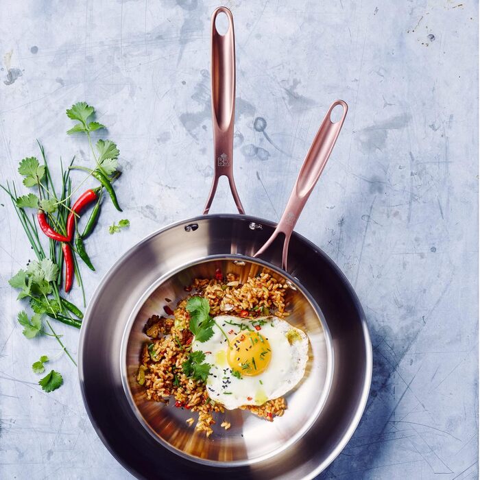 Набір сковорідок BK Cookware Rose, 2 шт, нержавіюча сталь, 24/28 см, сріблястий