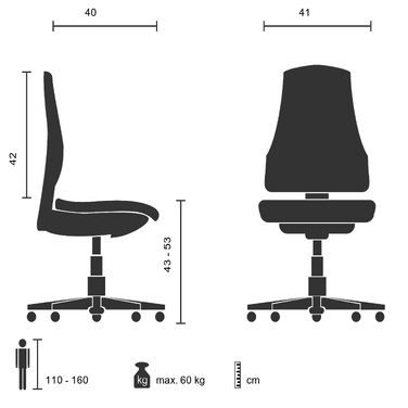 Дитячий стілець для письмового столу KIDDY COMFORT I, сіра сітка / бірюзовий, hjh OFFICE