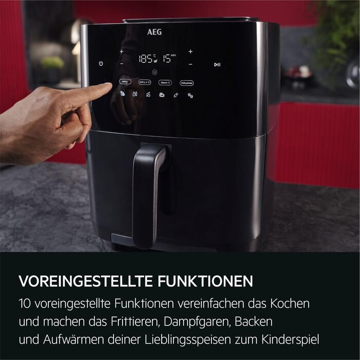 Аерофритюрниця AEG AAF7B Heissluftfritteuse 7000 Serie 8000, 6.9 л, чорна