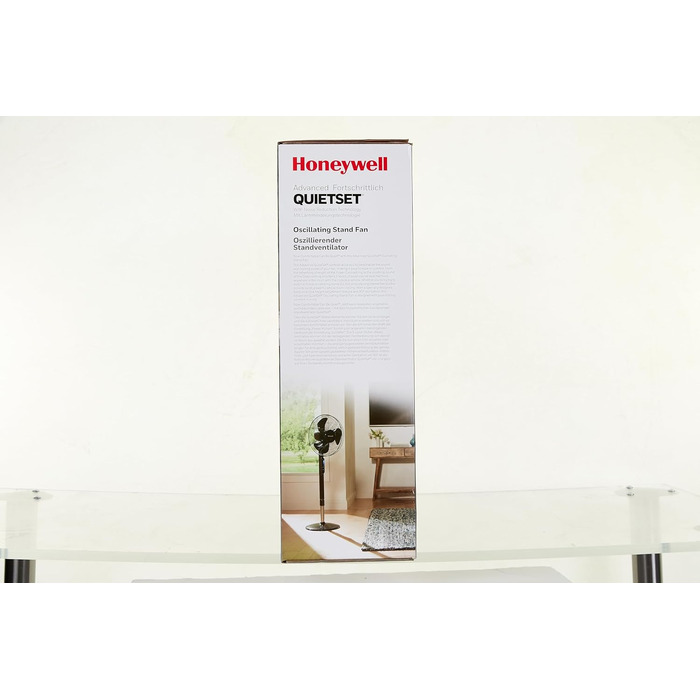 Вентилятор Honeywell Advanced QuietSet, підлоговий, 5 швидкостей, осциляційний, з таймером, регулюванням висоти та пультом ДУ, тихий
