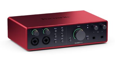 Focusrite Scarlett 4i4 4-го покоління USB Аудіоінтерфейс для гітаристів, вокалістів та музикантів (16 входів/16 виходів) - HiFi студійна якість