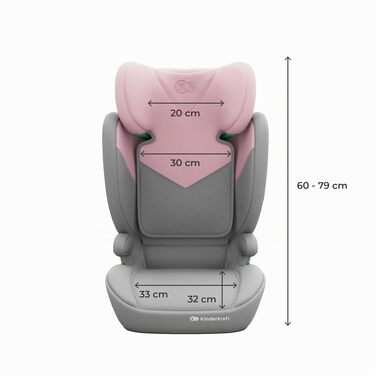 Дитяче автокрісло Kinderkraft I-SPARK 2 PRO (100-150 см), 2в1, i-Size, рожеве